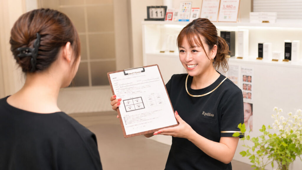 四日市市西日野町にあるフェイシャルサロンEpilissの店内